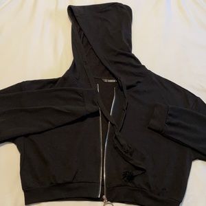 Shein Girls hooded black jacket Size S